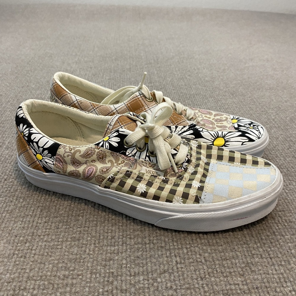 Vans Shoes Womens 9 Mens 7.5 Multicolor Patchwork Daisy Low Top Skate Sneakers